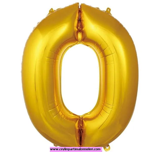 0 Rakam Gold Folyo Balon